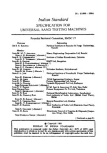 IS 11099: Universal sand testing machines : Bureau of 